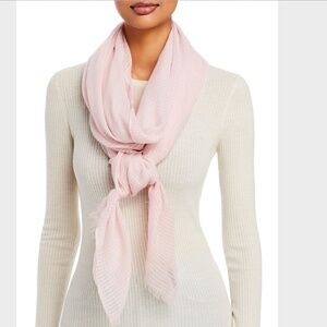 NEW! Fraas Scarf Textured Striped Light Rose Pink Lightweight Rectangle 35x77